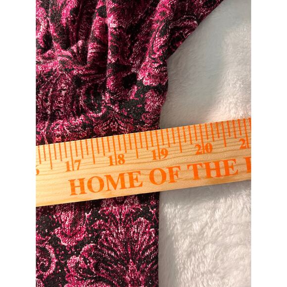 Talbots Women’s Large Cowl Neck Top Pink Black Paisley Velvet Burnout Size Large - Picture 8 of 9